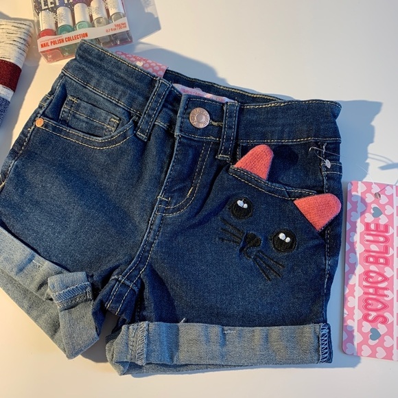 Girls Denim cut off shorts 4T - Picture 1 of 4
